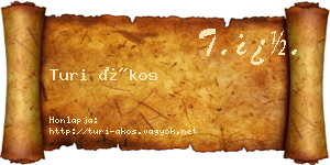 Turi Ákos névjegykártya
